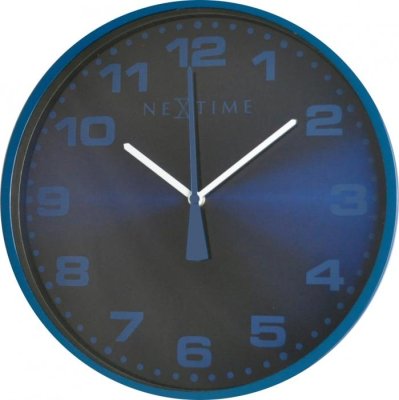 Designové nástěnné hodiny 3053bl Nextime Dash blue 35cm