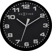 Designové nástěnné hodiny 3053zw Nextime Dash black 35cm
