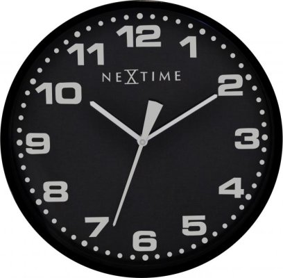 Designové nástěnné hodiny 3053zw Nextime Dash black 35cm