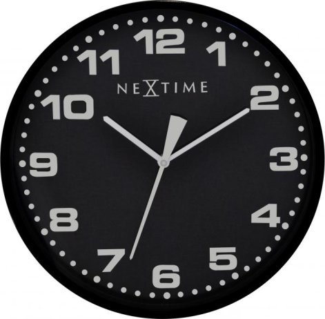 Designové nástěnné hodiny 3053zw Nextime Dash black 35cm