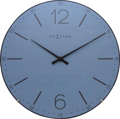Designové nástěnné hodiny 3159bl Nextime Index Dome 35cm