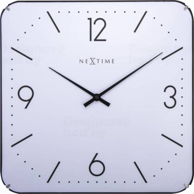 Designové nástěnné hodiny 3174 Nextime Square Dome 35cm
