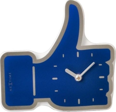 Designové nástěnné hodiny 5185bl Nextime mini Facebook Like 21cm