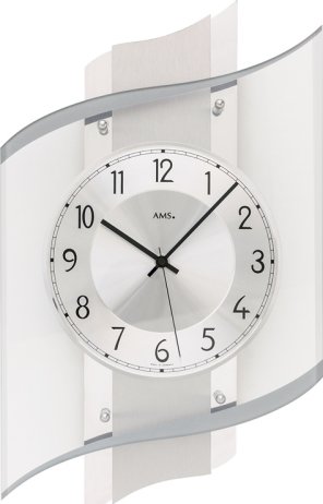 Designové nástěnné hodiny 5516 řízené rádiovým signálem AMS 48cm