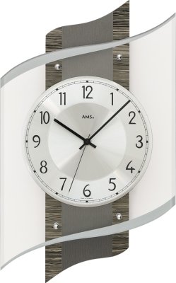 Designové nástěnné hodiny 5519 řízené rádiovým signálem AMS 48cm