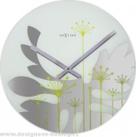 Designové nástěnné hodiny 8088gn Nextime Grass green 43cm