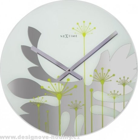 Designové nástěnné hodiny 8088gn Nextime Grass green 43cm