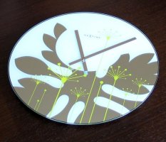 Designové nástěnné hodiny 8088gn Nextime Grass green 43cm