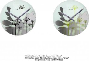 Designové nástěnné hodiny 8088gn Nextime Grass green 43cm