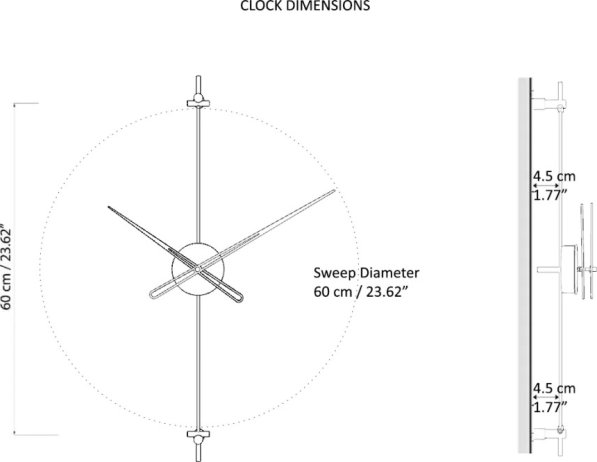 Designové nástěnné hodiny AX6002 Axle black-black 60cm