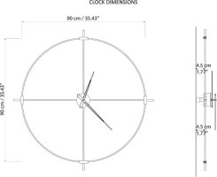 Designové nástěnné hodiny ETL912 Eternal silver-black 90cm