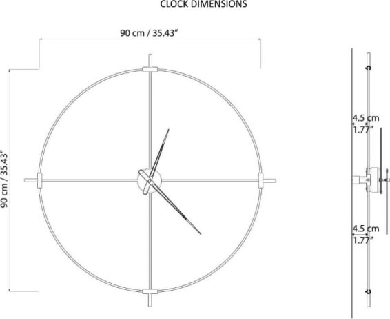 Designové nástěnné hodiny ETL912 Eternal silver-black 90cm