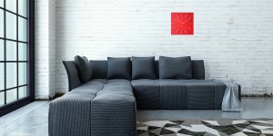 Designové nástěnné hodiny Future Time FT1010RD Square red 40cm