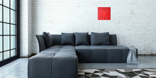 Designové nástěnné hodiny Future Time FT1010RD Square red 40cm