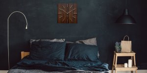 Designové nástěnné hodiny Future Time FT1010WE Square dark natural brown 40cm