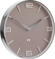 Designové nástěnné hodiny Future Time FT3010BR Flat caffé latte 30cm