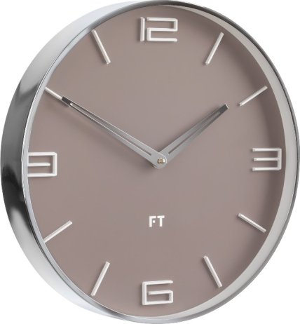 Designové nástěnné hodiny Future Time FT3010BR Flat caffé latte 30cm