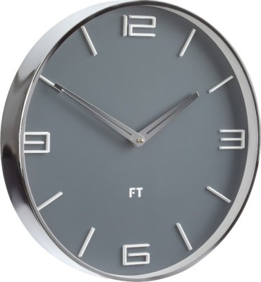 Designové nástěnné hodiny Future Time FT3010GY Flat grey 30cm