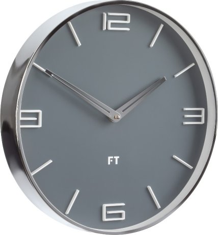 Designové nástěnné hodiny Future Time FT3010GY Flat grey 30cm