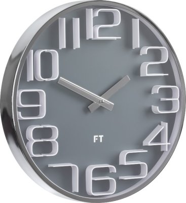 Designové nástěnné hodiny Future Time FT7010GY Numbers grey 30cm