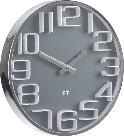 Designové nástěnné hodiny Future Time FT7010GY Numbers grey 30cm