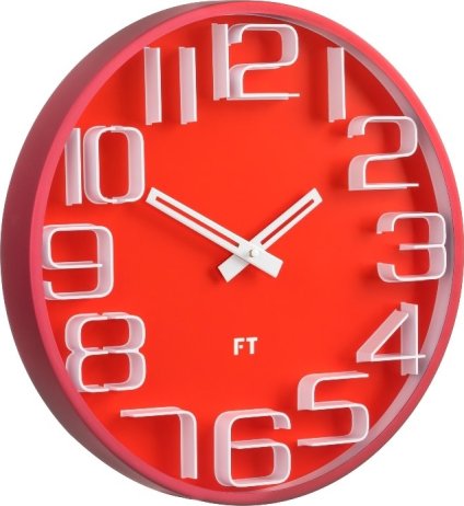 Designové nástěnné hodiny Future Time FT8010RD Numbers 30cm