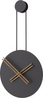 Designové nástěnné hodiny INF3011 Infinity black/walnut 65cm