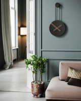 Designové nástěnné hodiny INF3011 Infinity black/walnut 65cm