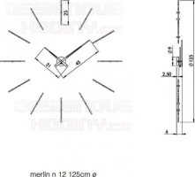 Designové nástěnné hodiny Nomon Merlin Walnut 125cm
