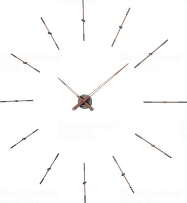 Designové nástěnné hodiny Nomon Merlin Walnut Graphite 125cm