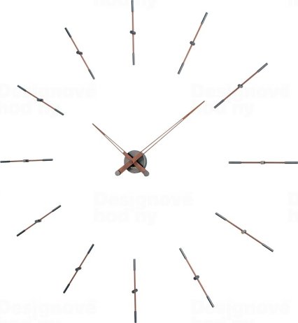 Designové nástěnné hodiny Nomon Merlin Walnut Graphite 125cm