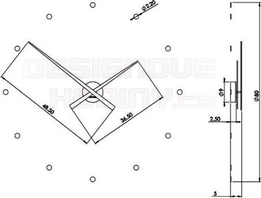 Designové nástěnné hodiny NOMON OJ černé 80cm