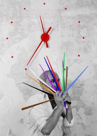 Designové nástěnné hodiny NOMON OJ grafitové 80cm