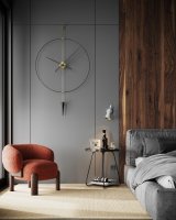 Designové nástěnné hodiny PP801 Pendulum Plus antique gold-black 80cm