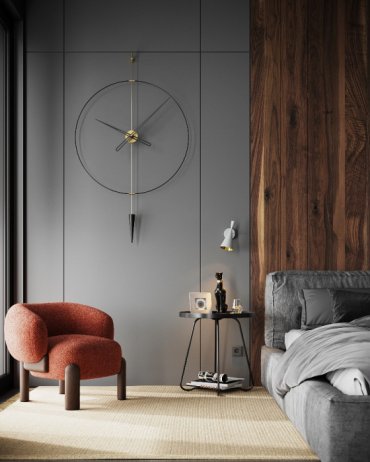Designové nástěnné hodiny PP801 Pendulum Plus antique gold-black 80cm