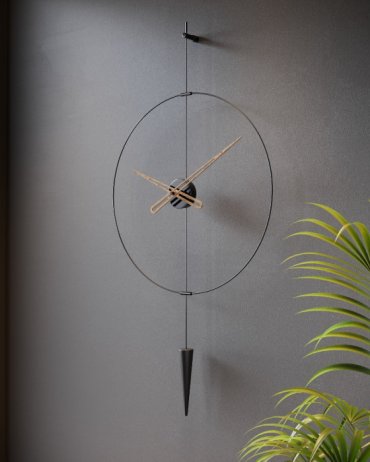 Designové nástěnné hodiny PP807 Pendulum Plus black-walnut 80cm