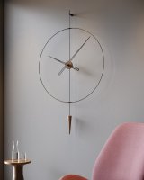 Designové nástěnné hodiny PP821 Pendulum Plus walnut-black-black 80cm