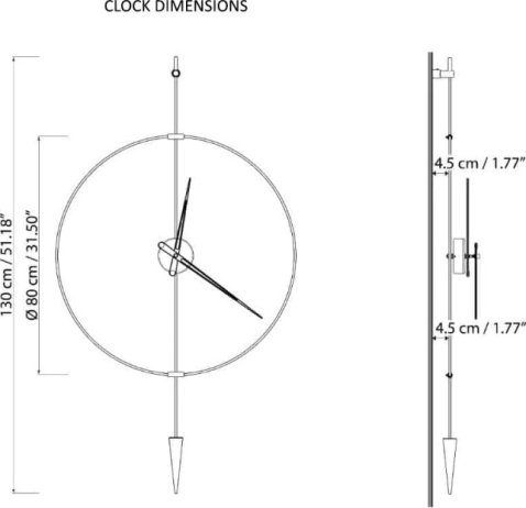 Designové nástěnné hodiny PP821 Pendulum Plus walnut-black-black 80cm