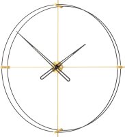 Designové nástěnné hodiny TM903 Timeless gold mat-black 90cm