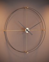 Designové nástěnné hodiny TM903 Timeless gold mat-black 90cm
