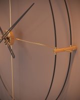 Designové nástěnné hodiny TM903 Timeless gold mat-black 90cm