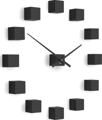 Designové nástěnné nalepovací hodiny Future Time FT3000BK Cubic black
