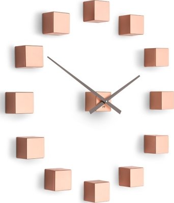 Designové nástěnné nalepovací hodiny Future Time FT3000CO Cubic copper