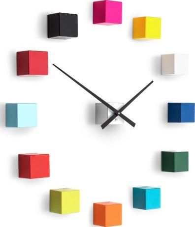 Designové nástěnné nalepovací hodiny Future Time FT3000MC Cubic multicolor