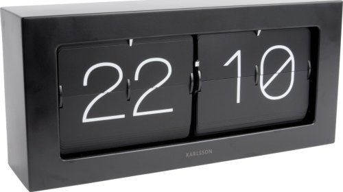 Designové nástěnné/stolní překlápěcí hodiny 5642BK Karlsson 37cm