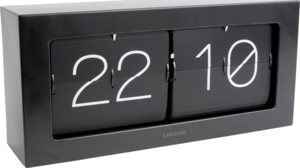 Designové nástěnné/stolní překlápěcí hodiny 5642BK Karlsson 37cm