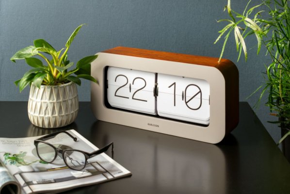 Designové nástěnné/stolní překlápěcí hodiny 5790WG Karlsson 37cm