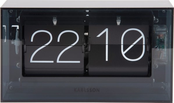 Designové nástěnné/stolní překlápěcí hodiny 5976BK Karlsson 21cm