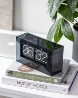 Designové nástěnné/stolní překlápěcí hodiny 5976BK Karlsson 21cm