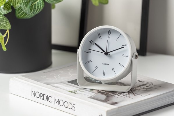Designový budík 5989WH Karlsson 12cm
